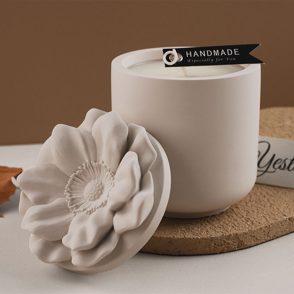 Candle Making Jars With Lids - Scatola portaoggetti girasole Stampo in silicone