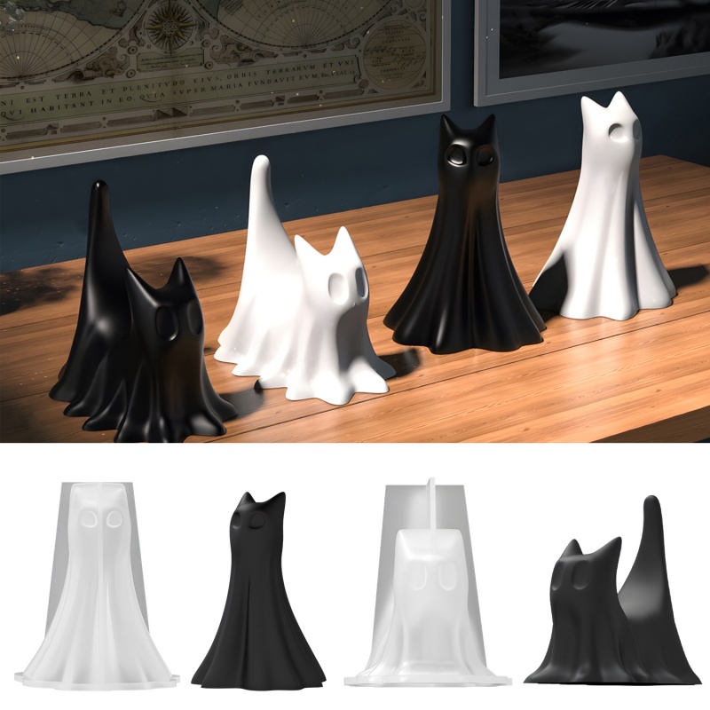 Candle Making Moulds - Gatto fantasma Halloween Ornamento da tavolo