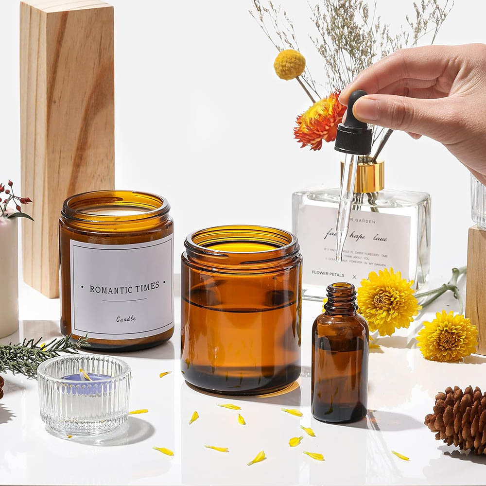 Barattoli in Vetro Ambrato da  - Candle Making Jars With Lids recensione e prezzo